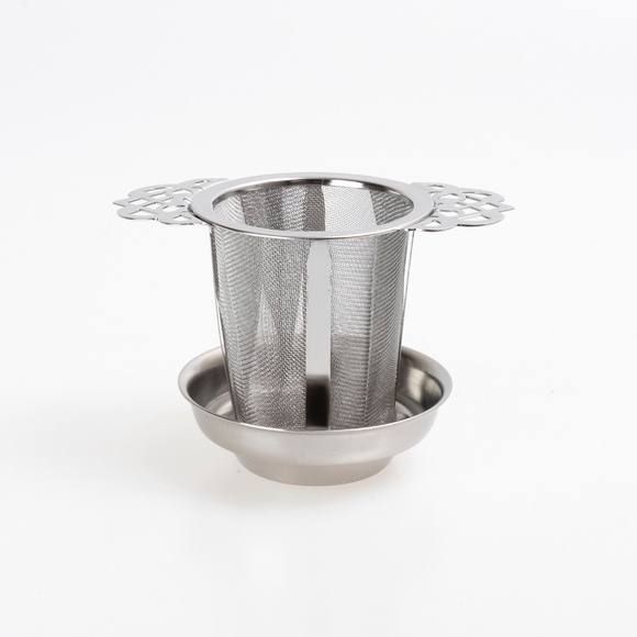 New Cha Cult Tea Strainer Filter & Tray Stainless Steel - Picture 2 of 3